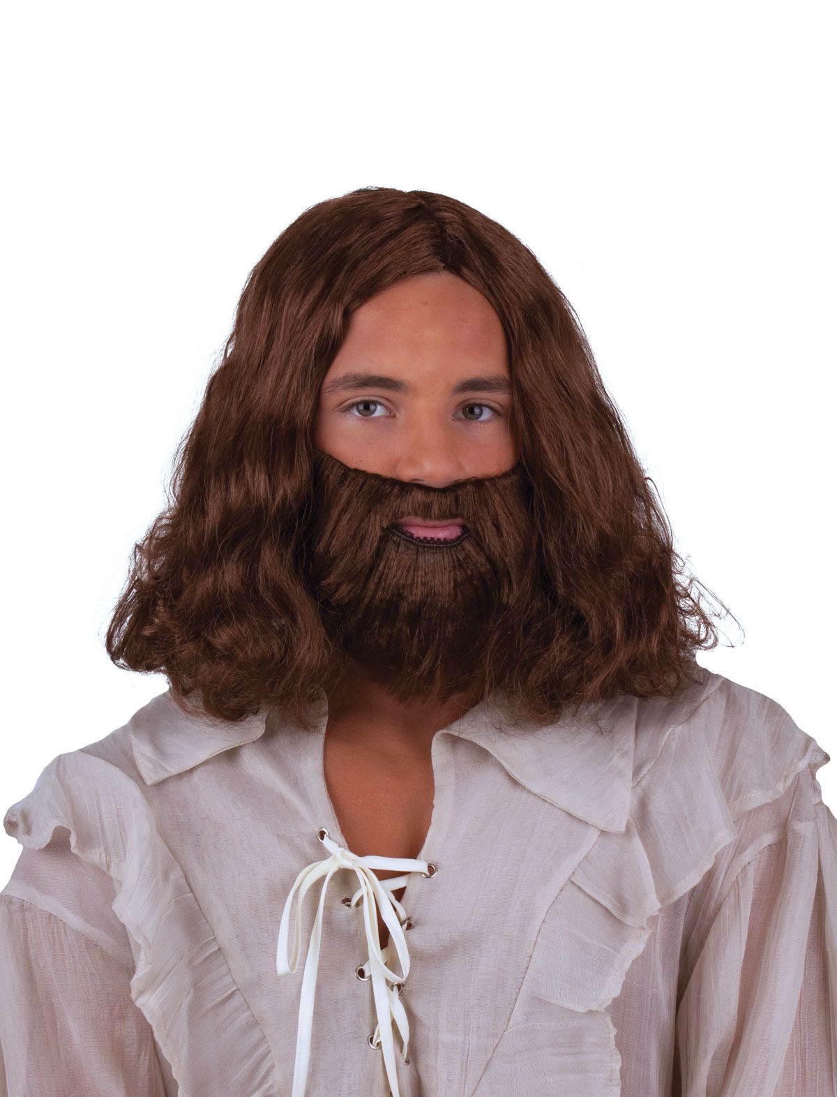 verkoop - attributen - Pruiken - Pruik en baard Jezus bruin