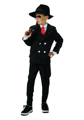 Maffiakind zwart - Willaert, verkleedkledij, carnavalkledij, carnavaloutfit, feestkledij, maffia en charleston, maffiakind, jaren 20-30