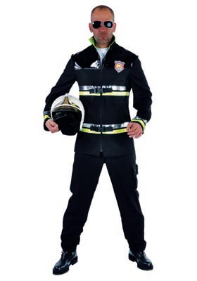 verhuur - carnaval - Uniform - Brandweerman zwart
