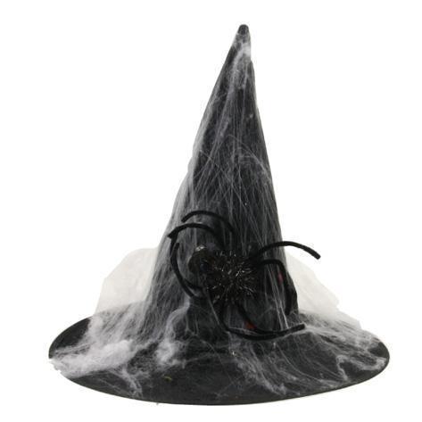 verkoop - attributen - Halloween - Heksenhoed met spinnenweb