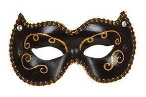 verkoop - attributen - Maskers - Venetiaans masker krullen zwart