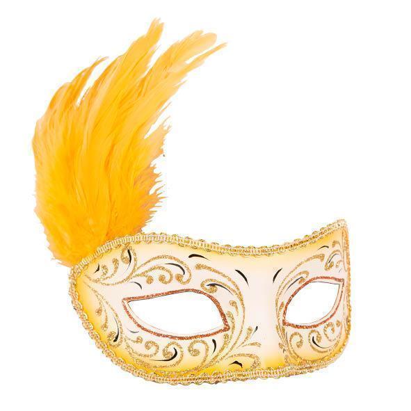 verkoop - attributen - Themafeest - Venetiaans masker geel