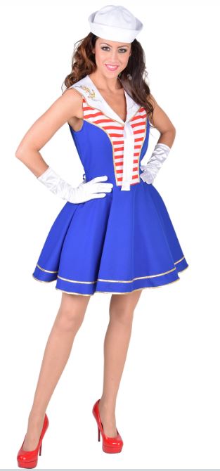 verhuur - carnaval - Uniform - Marinemeisje blauw